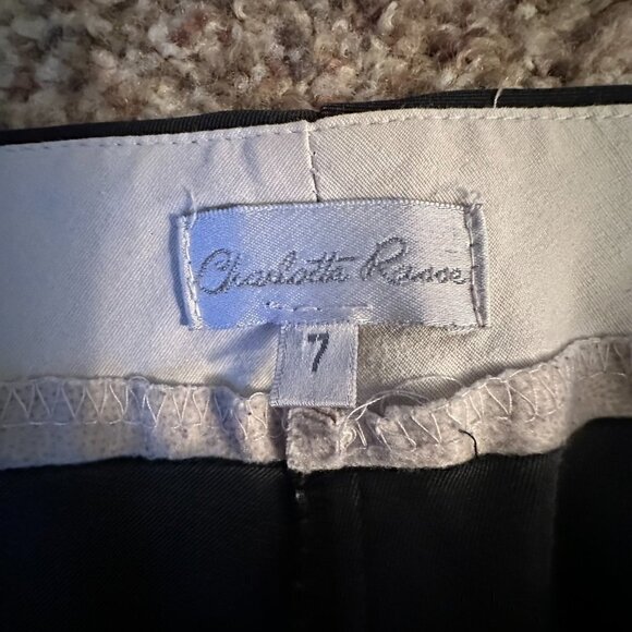 Charlotte Russe Black Cropped Casual Trouser Capri Pant Junior Women's Size 7 - Picture 3 of 5